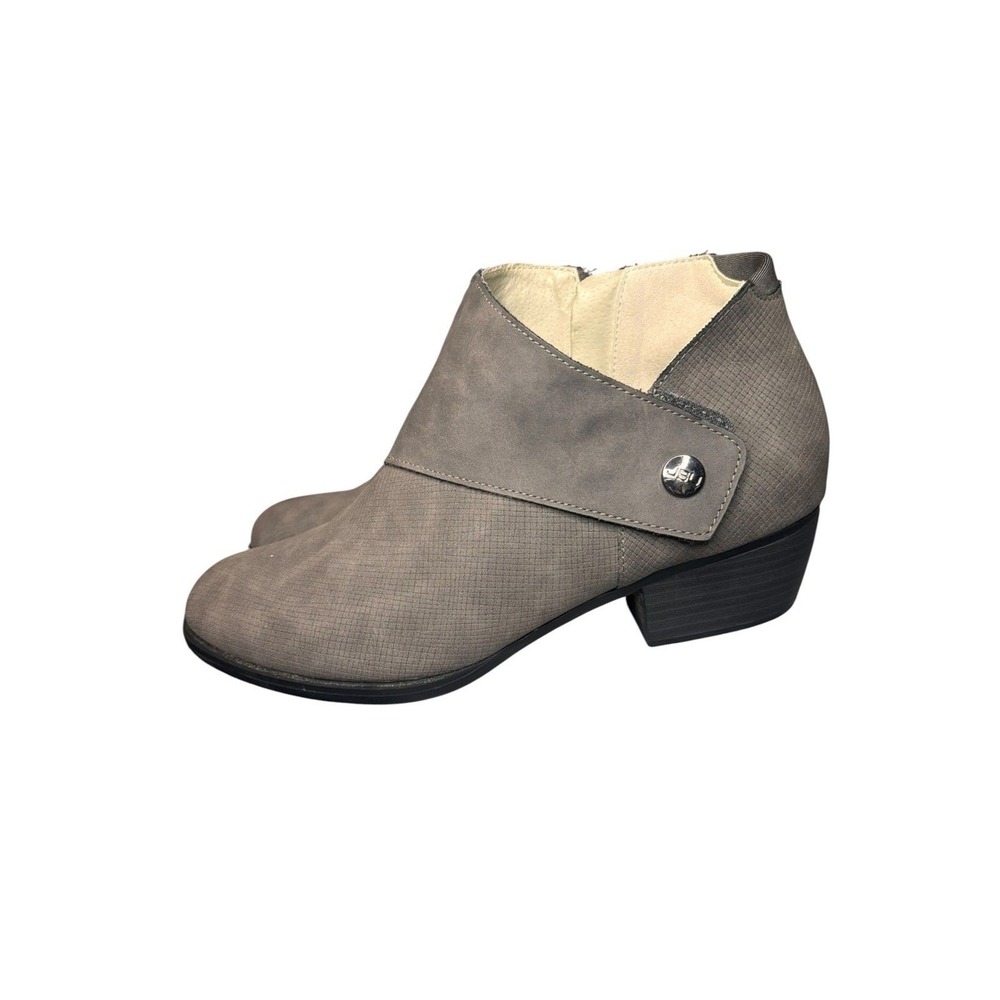 JBU Cassidy Ankle Boots Womens 9.5M Gray Vegan Leather Memory Foam Side Zip